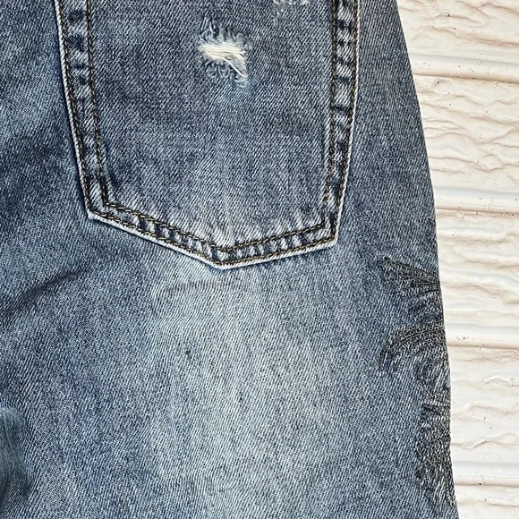 Free People x Sandrine Rose denim jeans with fabulous embroidered palm tree-NWT - Picture 11 of 11